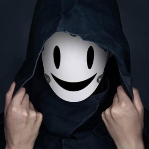 Máscara CAFELE High Rise Invasion, Máscara de PVC Blanca con Sonrisa, Media Cara, para Cosplay de Anime, Disfraces de Halloween - Product Image 5