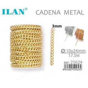 Catena in metallo Ilan 3mm 10x24mm 17,5M per la creazione di gioielli - Product Image 1