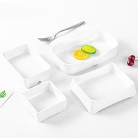 Onbreekbaar modern restaurant servies vaatwasserbestendig hotpot serveerwit melamine bord