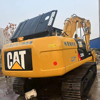 Excavatrice sur chenilles CAT 320D2 d'occasion de 20 tonnes de poids opérationnel avec pompe pour la construction portuaire