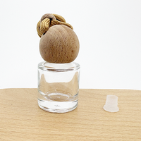 Diffuseur de voiture suspendu transparent de 8 ml, forme plate, avec couvercle en bois, logo personnalisé, impression sérigraphique, parfum d'ambiance