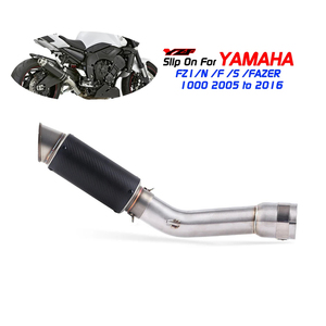 Système d'échappement de moto, silencieux d'échappement à glissière pour Yamaha <span class=keywords><strong>FZ1</strong></span> FZ1N FZ1000 2006 à <span class=keywords><strong>2015</strong></span>, tuyau de liaison intermédiaire d'échappement de moto - Product Image 1