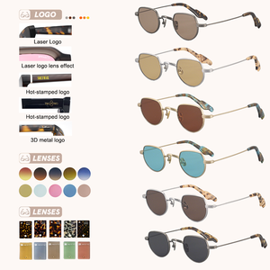 Zamansız Geometrik Yuvarlak Titanyum Güneş Gözlüğü Unisex UV400 Polarize Koruma Naylon <span class=keywords><strong>Lens</strong></span> Erkek Kadın Günlük Rahat Kullanım - Product Image 5