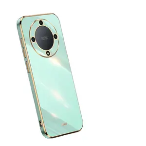 Funda para teléfono móvil, TPU galvanizado chapado en oro, nuevo lujo, 10 Uds. Para Huawei Honor X9A X8A X7A X5 X8 5G X6, accesorios para teléfono móvil