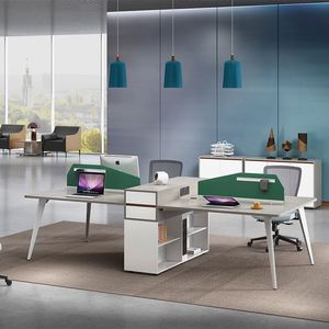 Elegante Mesa de Oficina con Gabinete Lateral y Cableado Oculto, Mesa de Oficina de Lujo para Liderazgo y Cuartel General - Product Image 5