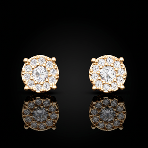 KuangFeng New Design 925 Sterling <b>Silver</b> <b>Stud</b> Earrings Moissanite Stones Elegant Floral Design Weeding Special Occasions GRA - Product Image 2
