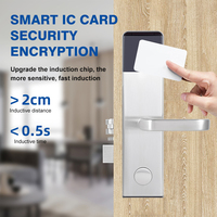 Cerraduras de Seguridad para Puertas de Hotel Plateadas, Mecanismo de Bloqueo Electromecánico, Tecnología RFID, Llave de Tarjeta IC Inteligente, Cerraduras Electrónicas Inteligentes