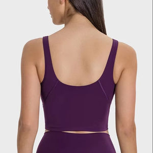 Débardeur de sport <span class=keywords><strong>pour</strong></span> femme, couleur unie, doux, ajusté, <span class=keywords><strong>pour</strong></span> la salle de sport, <span class=keywords><strong>le</strong></span> yoga, <span class=keywords><strong>le</strong></span> fitness, soutien-gorge de sport - Product Image 1