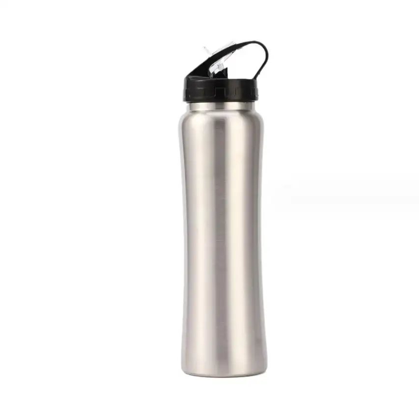 Bottiglia d'acqua opaca SS con Logo personalizzato in acciaio inossidabile da 800ml con coperchio autosigillante e Base in gomma
