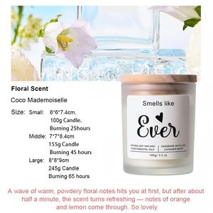 Vela Aromática <span class=keywords><strong>Coco</strong></span> <span class=keywords><strong>Mademoiselle</strong></span> con Aroma Floral para Decoración del Hogar, Vela de Aromaterapia sin Humo para Aliviar el Estrés - Product Image 1