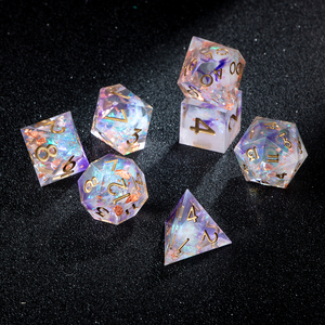 Оптовые полимерные многогранные кубики DND с острыми краями (D4, D6, D8, D10, D12, D20) ручной работы с эффектом фиолетового дыма для <span class=keywords><strong>RPG</strong></span> Dungeons & Dragons - Product Image 2