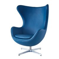 Fauteuil œuf design nordique en cuir PU, fauteuil pivotant pour salon, hôtel, fauteuil pivotant individuel