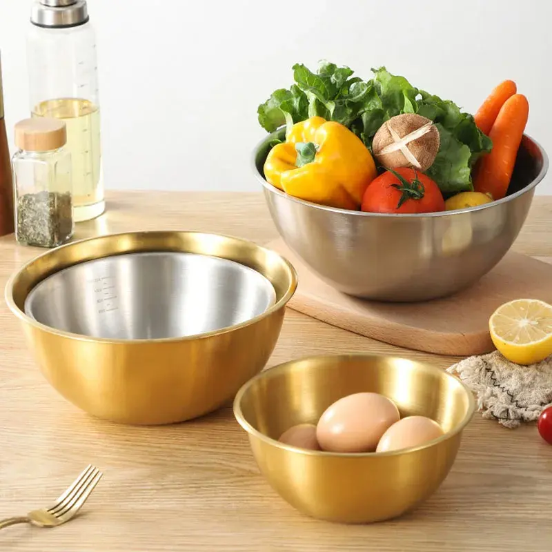 Salad Bowls Korean Stainless Steel Noodle Bowl Korean Style