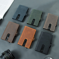 Dompet Kartu Kredit Tipis Casekey Custom RFID NFC Protection Pop up Slim Cartera Para Hombre Minimalis Dengan Kantong Resleting