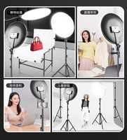 Nouvel Anneau Lumineux de Photographie pour Selfie et Vidéo TikTok, Ringlight LED 18 Pouces avec Support et Lumières de Panneau Audio