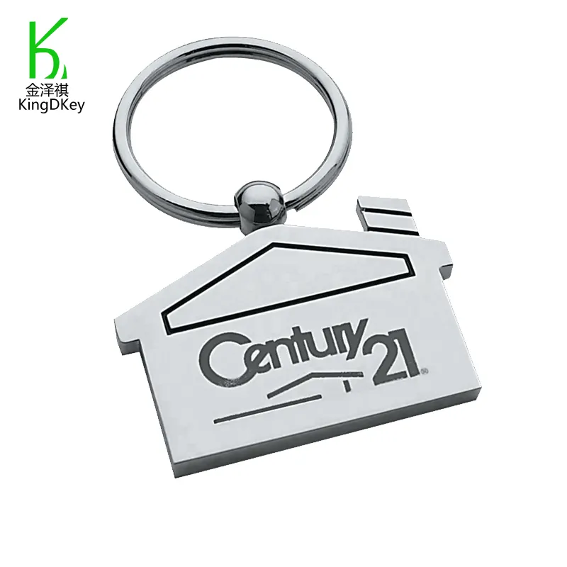 Haus förmige Immobilien Schlüssel anhänger benutzer definierte Schlüssel ring Metall neue Home Schlüssel bund Charms leere Laser gravur Schlüssel bund