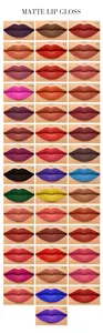 Brillant à lèvres mat de 44 couleurs Faites votre propre logo rouge à lèvres liquide en gros