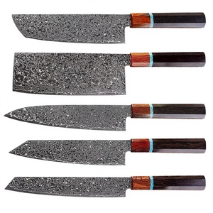 Cuchillo de Chef para Rebanar de Acero de Damasco con Mango de Ébano VG10 Forjado y Afilado, Cuchillo de Cocina para Comercio Exterior Transfronterizo - Product Image 1