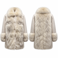 Parka à capuche OEM avec fourrure de lapin intégrée, poches à rabat, épaules tombantes, coupe ample, pour l'automne et l'hiver, style urbain