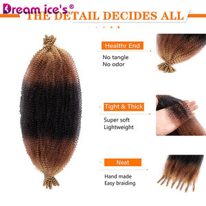 Afro Kinky Twist 16-30 pouces Tresses crochet pré-peluchées Cheveux de printemps Afro Twist Synthétique Crochet Tressage Cheveux Afro Spring Twist - Product Image 3