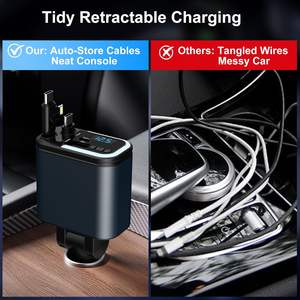 Meilleures ventes d'<span class=keywords><strong>Amazon</strong></span>, chargeur de <span class=keywords><strong>voiture</strong></span> rétractable 5 en 1, 120W, charge rapide, type C + USB-A, adaptateur de chargeur de <span class=keywords><strong>voiture</strong></span> - Product Image 6