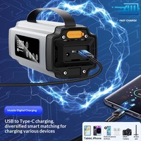 Démarreur d'urgence 600A tout-en-un pour voiture avec gonfleur, batterie externe, manomètre de pression des pneus, éclairage et portabilité