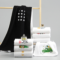 Serviette en coton personnalisée avec logo brodé en gros, serviette de toilette et de visage pour hôtel, plus grande et plus épaisse, durable