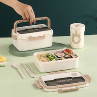 Microwavable 1000ml/1500ml Tiffin Lunch Box Enfants Scellé Alimentaire Conteneur Bento Box Avec Vaisselle