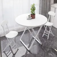 Moderner Metall-Klapptisch für Kleine Räume Quadratischer und Runder Faltbarer Platzsparender Esstisch für Küche