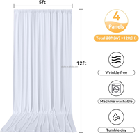 Rideau de fond en soie de lait blanc sur mesure, idéal pour les décorations de plafond de mariage - Offre Spéciale