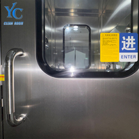 Douche d'air pour salle blanche en acier inoxydable SUS304 avec filtre HEPA H14 et système d'entrée automatique à double porte pour usine industrielle