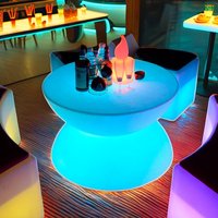 Table de bar LED Hourglass à changement de couleur, table lumineuse pour salon, corps en plastique PE, pour hôtel, bar, boîte de nuit, patio, jardin, bord de piscine
