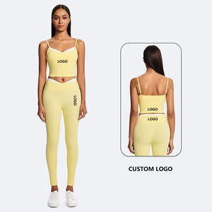 Set Olahraga <span class=keywords><strong>Yoga</strong></span> Activewear Baru, Sport Bra dan Legging Warna-Blok dengan Renda, Set Pakaian Olahraga 2 Potong untuk Wanita, Pakaian Gym - Product Image 2
