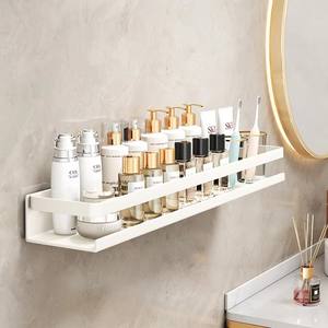 Organisateur de salle de bain moderne à fixer au mur, adhésif, noir, étagère de douche en métal <span class=keywords><strong>sans</strong></span> perçage, design carré - Product Image 2