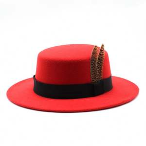 Sombrero Fedora de Fieltro con Copa Plana y Ala Ancha para Hombre y Mujer, Estilo Vintage Británico Retro, Ideal para Otoño, Casual, Pesca, Viajes, Bodas y Fiestas - Product Image 6
