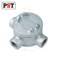 Boîte de sortie pour conduit en fonte malléable de type T Hangzhou Prostar, galvanisée à chaud, avec couvercle IP54, argent