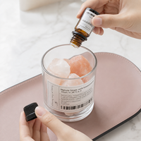 Diffuseur d'huiles essentielles Arovi - Cristal rose naturel, design moderne et simpliste, sans flamme, cadeau de relaxation et de guérison pour femmes