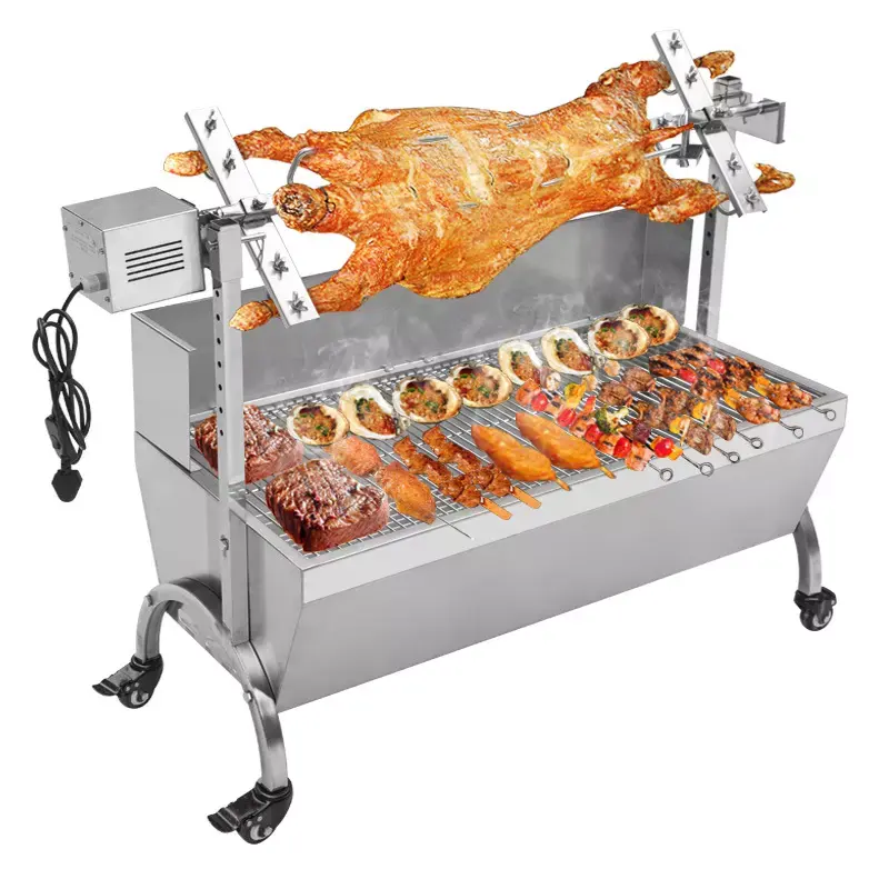 Elektrikli barbekü makinesi barbekü ızgara Bbq-7 kızartma bütün kuzu kızartma emzirmek domuz karnaval için kamp ve Partystainless çelik