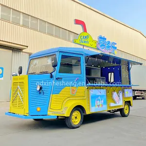 Chariot à crème glacée électrique, van de nourriture rétro, camion d'aliments électrique américain, remorque mobile en vente