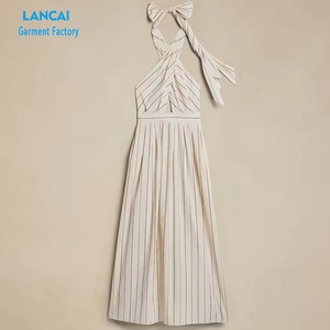 เดรสลำลองแม็กซี่ผูกข้างสำหรับผู้หญิงเดรสแฟชั่นแบบสั่งทำ - Product Image 4