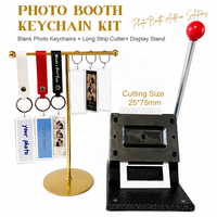 1x3 Fotoğraf Şeridi Anahtarlık Seti 25x75mm Boş Şeffaf Akrilik Fotoğraf Çerçevesi, Suni Deri Kayışlı, Fotoğraf Kabini Malzemeleri için Kesici