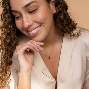 Cz kubik zirkonia batu kelahiran kalung hadiah perhiasan emas berlapis baja tahan karat air mata batu lahir liontin kalung - Product Image 5