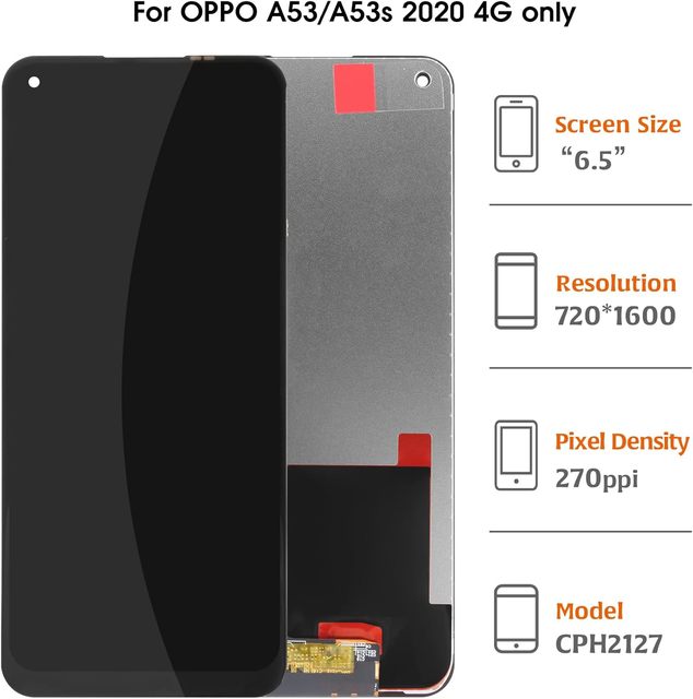 Xin rui da OEM for Oppo A53/A53s 4G 6.5" LCD Screen Replacement with Touch Digitizer for CPH2127/CPH2131-2139 Assembly