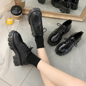 Mocassini da donna con tacco smaltato Block pump Walker per Martin Oxford scarpe LK-Y55 - Product Image 1