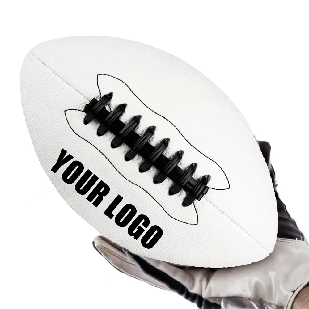 ลูกบอลยางฝึกอุปกรณ์กีฬารักบี้และอเมริกันฟุตบอลทำจากวัสดุ PVC PU