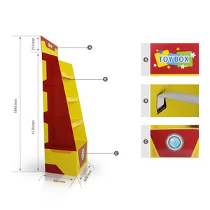 Gabinete de exhibición de tienda de gran tamaño personalizado Tipos de juguetes Estante de cartón Soporte - Product Image 2
