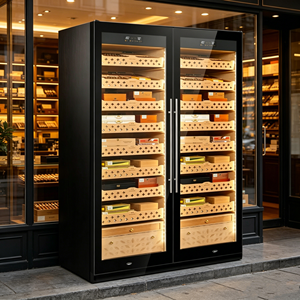 Humidor de cigarros comercial eléctrico de lujo, refrigerador doméstico de acero inoxidable con control de humedad - Product Image 1