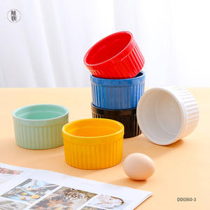 Tazón redondo nórdico de cerámica para hornear, 6 colores, apto para horno, para postres, pudín, helado, uso en hoteles, café y té. - Product Image 3
