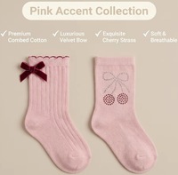 Chaussettes pour filles OEM personnalisées, chaussettes en coton à strass pour enfants, ornées de cristaux brillants, pour robe de demoiselle d'honneur, mariage ou fête.