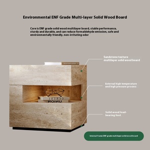 Chevets flottants naturelistes avec <span class=keywords><strong>lampe</strong></span> intelligente, 2 tiroirs, table de <span class=keywords><strong>chevet</strong></span> pour chambres à coucher, hôtels - Product Image 3